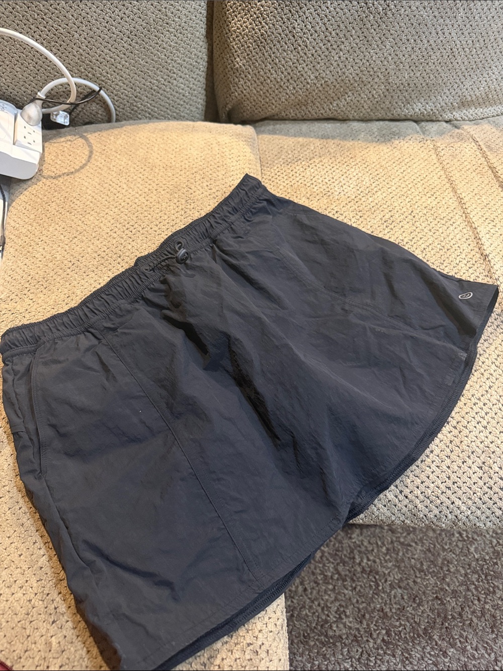 Women's Black Athletic Skirt with Drawstring Waist